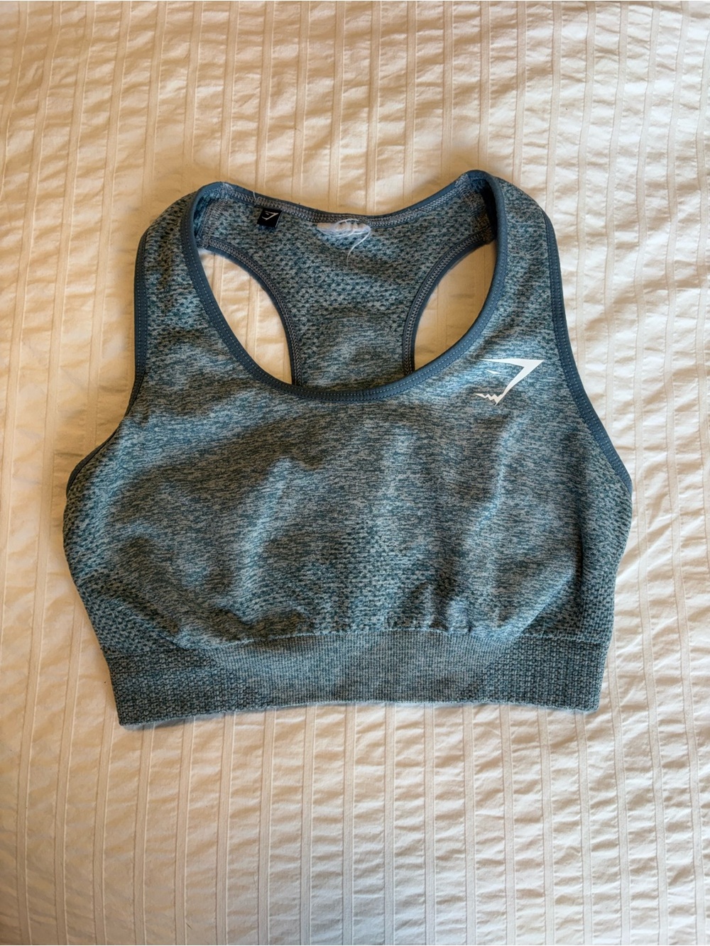 Gymshark Seamless Racerback Sports Bra and Leggings Set - Heather Slate Blue